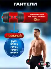 Гантели разборные Новогодний комплект 10 кг 2 шт общий вес 20