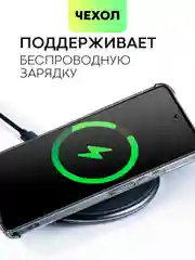 Прозрачный противоударный чехол Broscorp для Realme C55, силиконовый, с карманом для карт