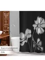 Штора для ванной комнаты Доляна Герберы, 180х180 см, EVA