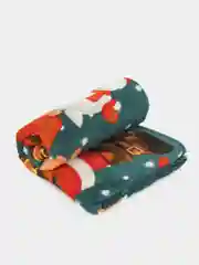 Зеленый плед новогодний из флиса, подарок на Новый год, 180*200 см