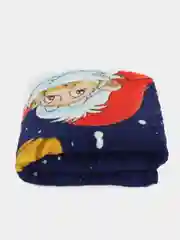 Синий плед новогодний из флиса, подарок на Новый год, 180*200 см