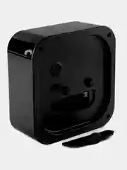 Черный часы-будильник Perfeo Quartz "PF-TC-019", квадратные 10*10 см
