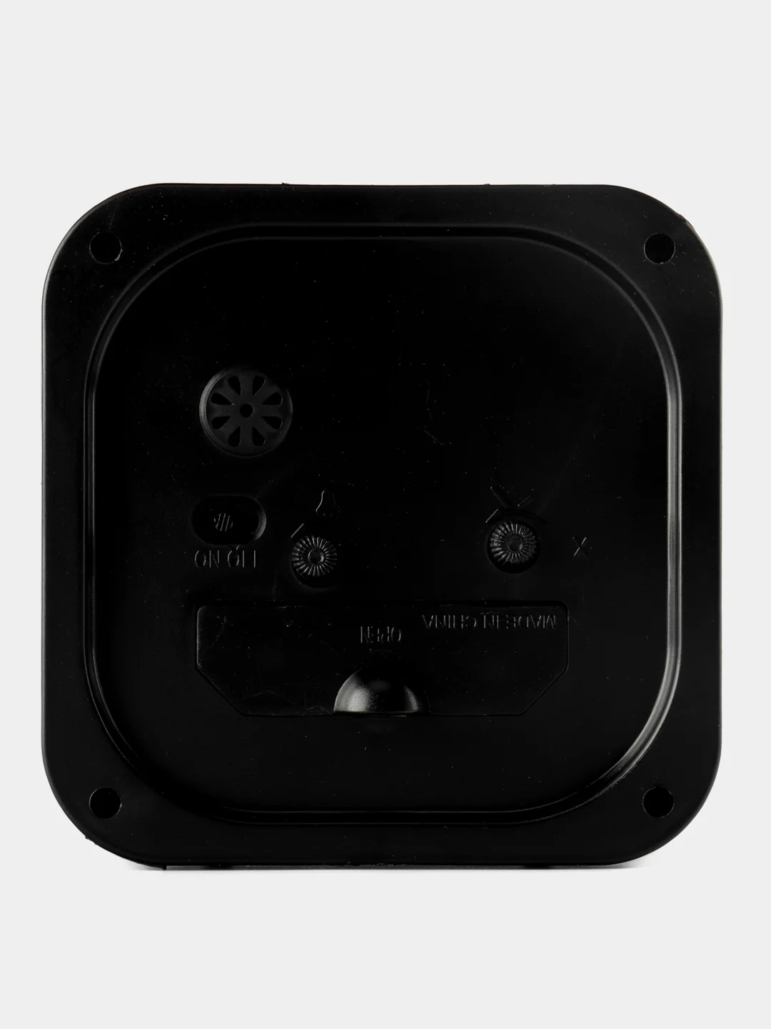 Черный часы-будильник Perfeo Quartz "PF-TC-019", квадратные 10*10 см