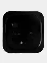 Черный часы-будильник Perfeo Quartz "PF-TC-019", квадратные 10*10 см