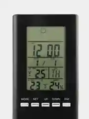 Черный часы-метеостанция Perfeo "Meteo", (PF-S3331F) время, темп., датчик ул. темп., влажность