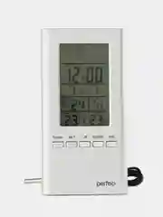 Серебряный часы-метеостанция Perfeo "Meteo", (PF-S3331F) время, темп., датчик ул. темп., влажность