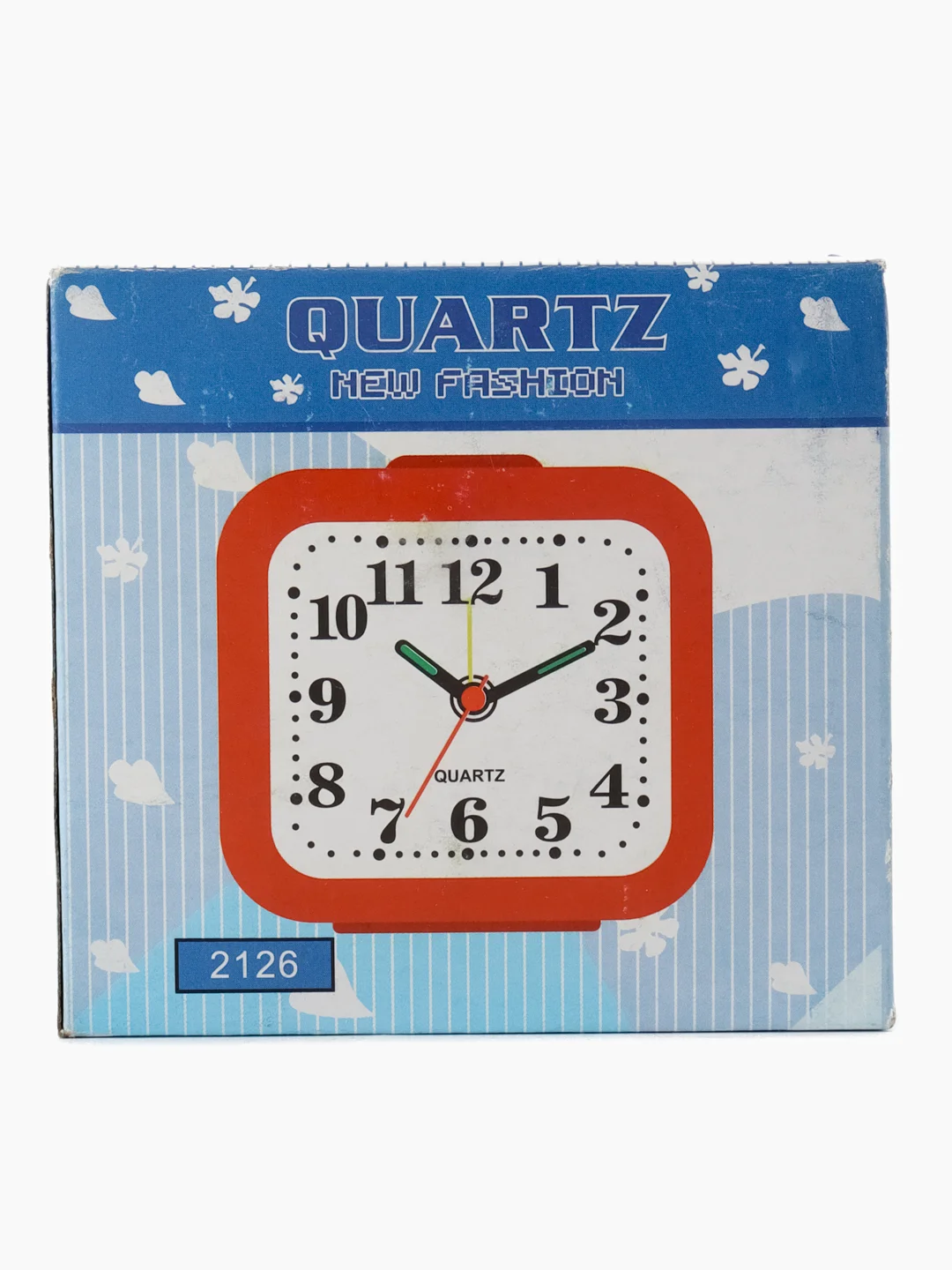 Белый часы-будильник Perfeo Quartz "PF-TC-004", прямоугольные 8*7,5 см