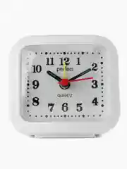 Белый часы-будильник Perfeo Quartz "PF-TC-004", прямоугольные 8*7,5 см