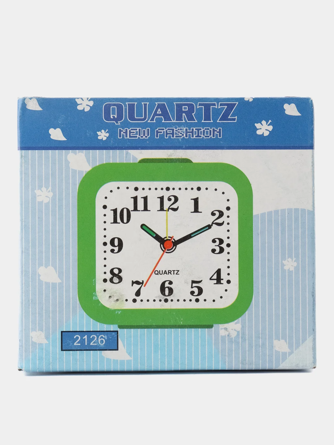 Синий часы-будильник Perfeo Quartz "PF-TC-004", прямоугольные 8*7,5 см