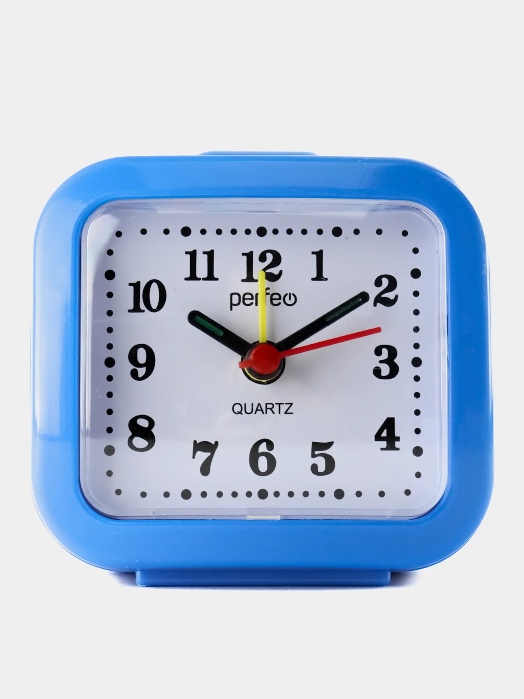 Синий часы-будильник Perfeo Quartz "PF-TC-004", прямоугольные 8*7,5 см