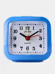 Синий часы-будильник Perfeo Quartz "PF-TC-004", прямоугольные 8*7,5 см