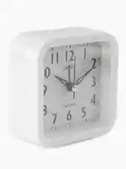 Белый часы-будильник Perfeo Quartz "PF-TC-019", квадратные 10*10 см