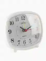 Белый часы-будильник Perfeo Quartz "PF-TC-005", прямоугольные 10*8,5 см