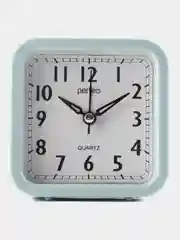 Зеленый часы-будильник Perfeo Quartz "PF-TC-019", квадратные 10*10 см