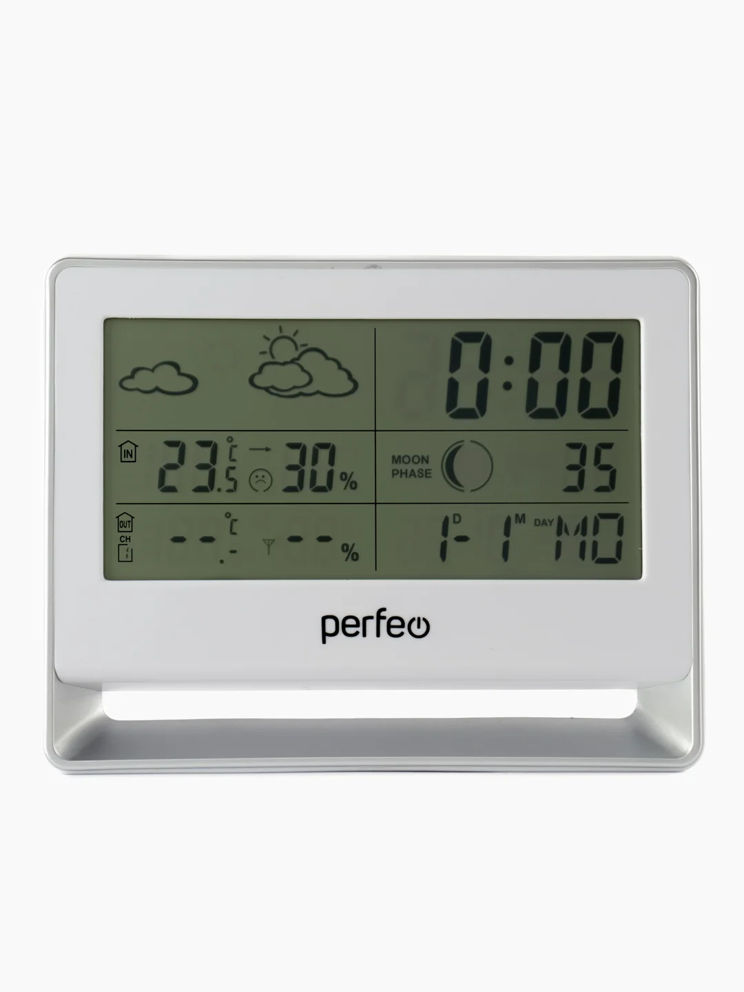 Часы-метеостанция Perfeo "Nuvole", серебряный, (PF-S3607B)