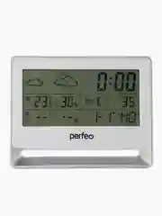Часы-метеостанция Perfeo "Nuvole", серебряный, (PF-S3607B)