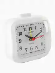 Белый часы-будильник Perfeo Quartz "PF-TC-004", прямоугольные 8*7,5 см
