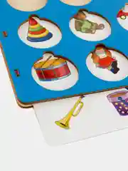 Синий игра Секретики "Я познаю мир" с окошками, рамка-вкладыш