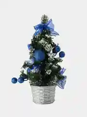 Елка искуственная  20 см настольная новогодняя с украшениями, синий, Remeco Collection