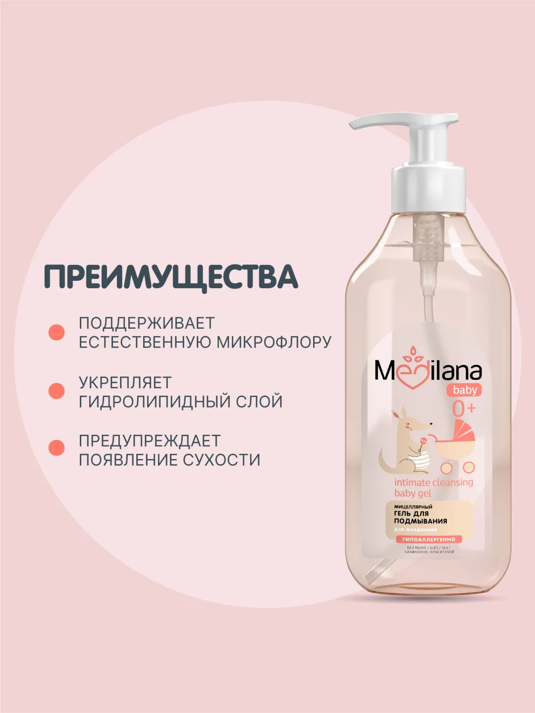 MEDILANA Набор с игрушкой Кенгуру Гель мицелл+Пена для ванны+Для купания 2 в 1