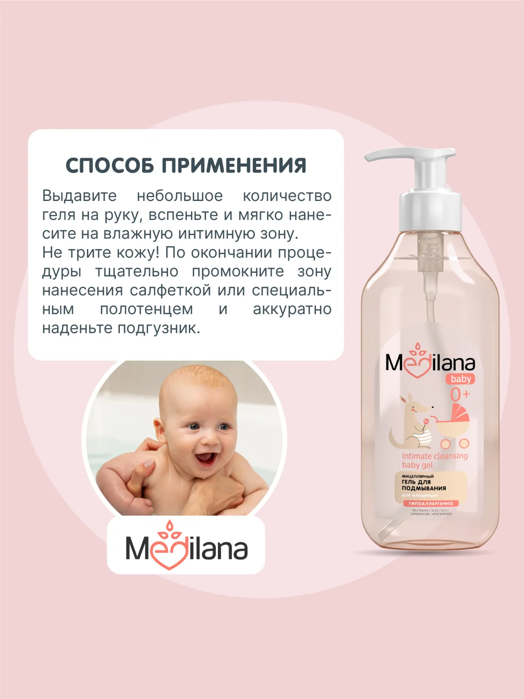 MEDILANA Набор с игрушкой Кенгуру Гель мицелл+Пена для ванны+Для купания 2 в 1
