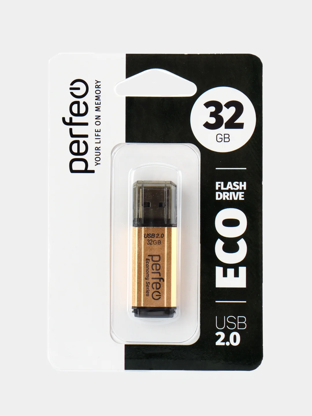 Золотой флеш-накопитель Perfeo USB 32GB E02 economy series