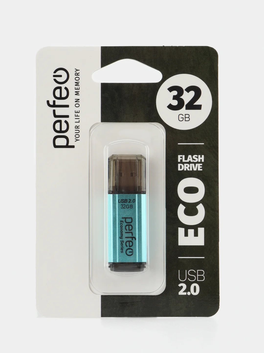 Зеленый флеш-накопитель Perfeo USB 32GB E02 economy series
