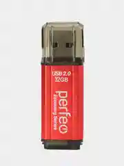 Красный флеш-накопитель Perfeo USB 32GB E02 economy series