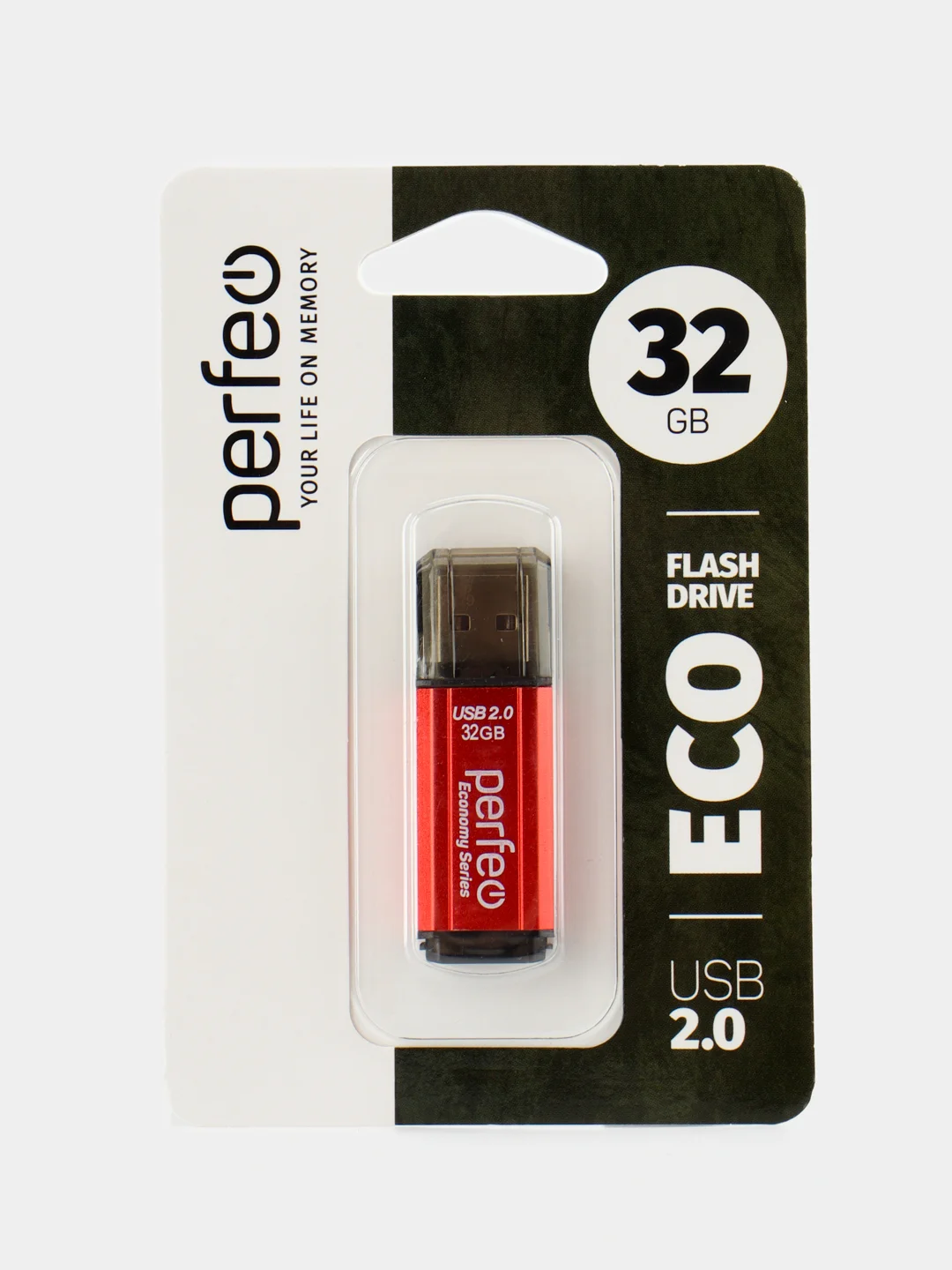 Красный флеш-накопитель Perfeo USB 32GB E02 economy series