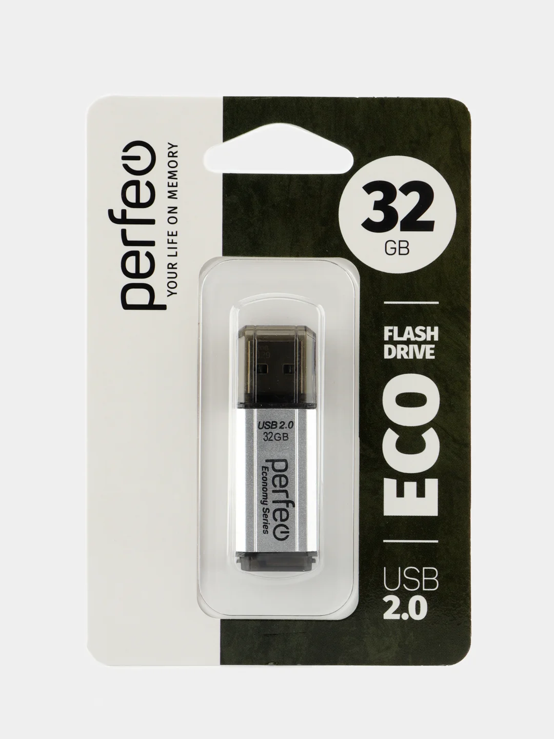 Серебряный флеш-накопитель Perfeo USB 32GB E02 economy series