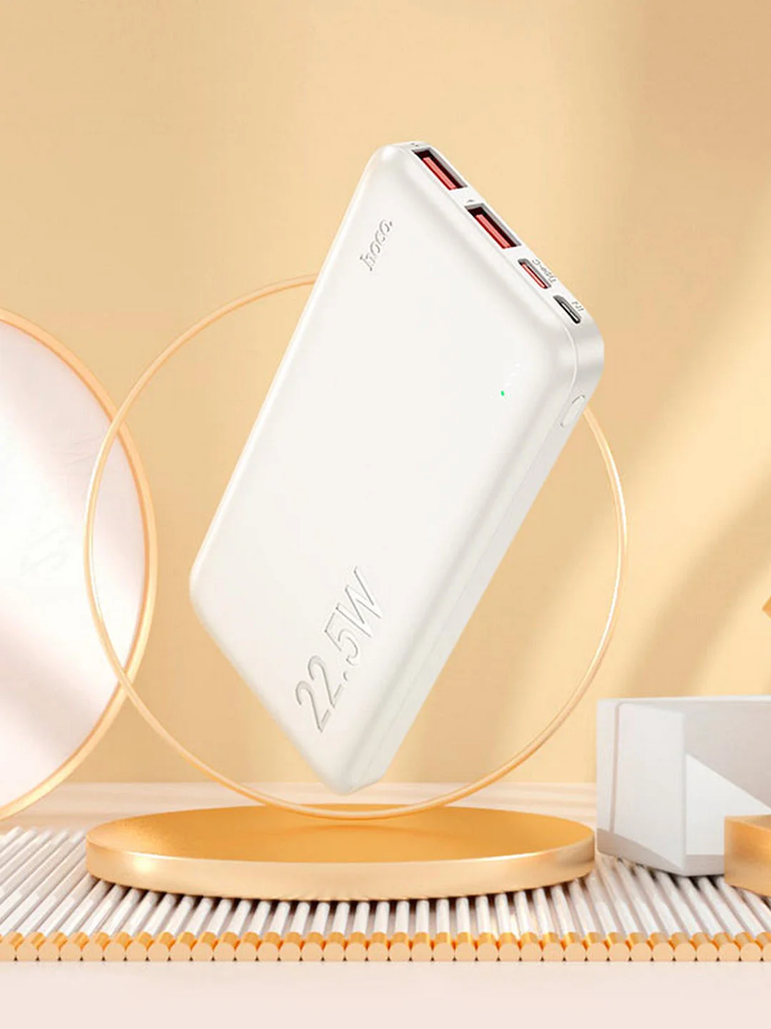 Белый повербанк Hoco J101/J101A 10000/20000 mAh с быстрой зарядкой 22.5W