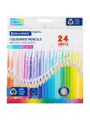 Карандаши цветные BRAUBERG PASTEL, 24 пастельных цвета, трёхгранные, грифель 3 мм, 181851