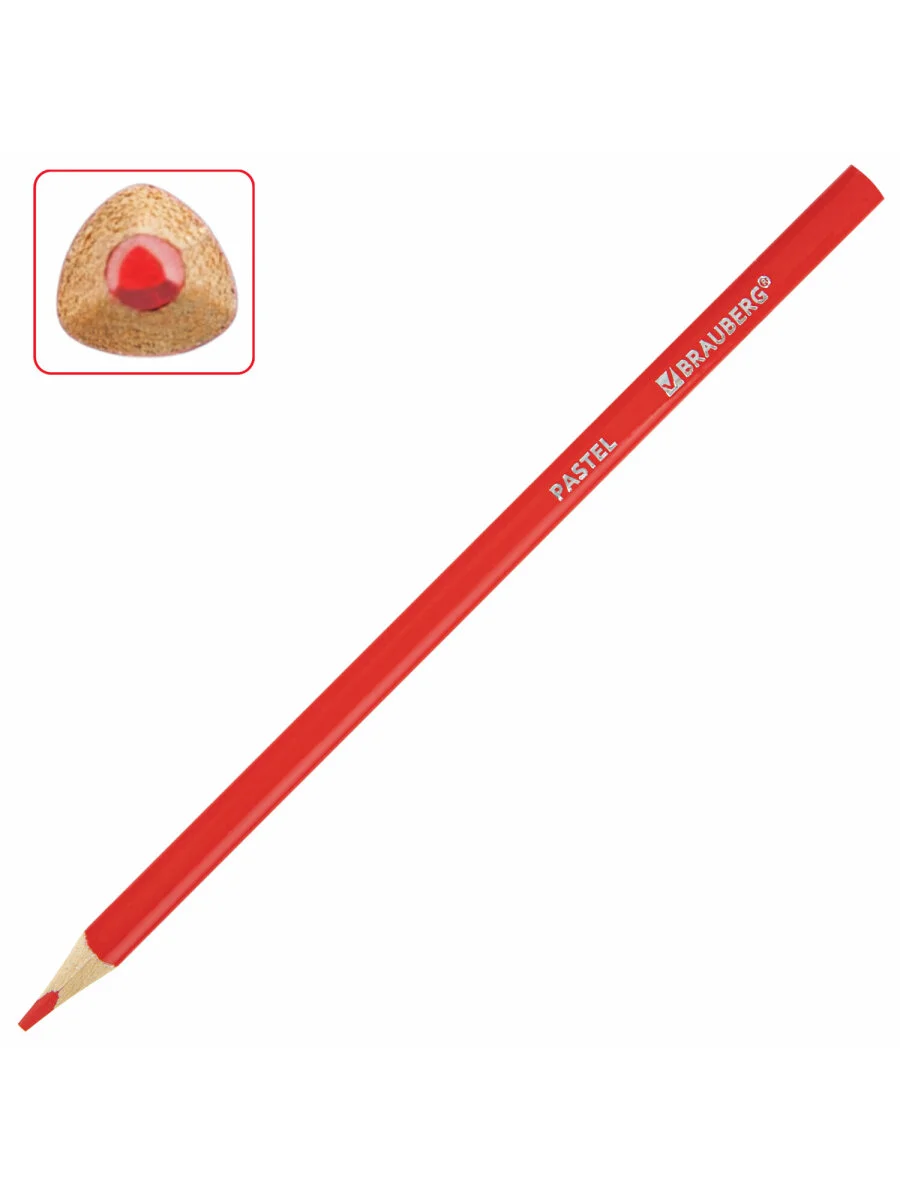 Карандаши цветные BRAUBERG PASTEL, 24 пастельных цвета, трёхгранные, грифель 3 мм, 181851
