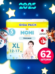 MOMI COMFORT CARE трусики-подгузники XL (12-17 кг) GIGA, 62 шт