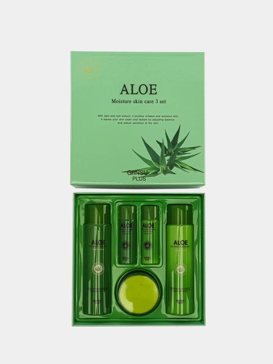 Набор для лица уходовый с алоэ, SKIN CARE 3 SET (ALOE), GIINSU, 150 мл*2/30 мл*2/50 г