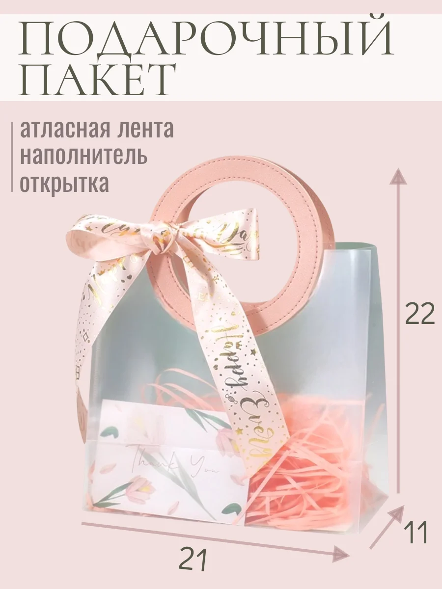 Пастельно-коралловый подарочный набор косметики девушке, женщине, маме, бьюти бокс, пакет, подарок на Новый Год
