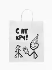 Алый подарочный пакет с надписью, крафт, 24 х 32 см, пакет с приколами