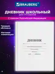 Дневник школьный Brauberg, для 1-11 классов, твердый, 40 листов