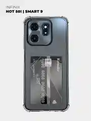 Чехол для INFINIX HOT 50I / Smart 9 (Инфиникс ХОТ 50 Ай), с карманом для карт, прозрачный