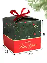 Коралловый новогодняя подарочная коробка для новогоднего подарка, 8 видов, 12х12х12 см и 14х14х14 см