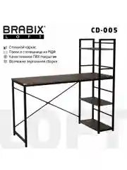 Стол на металлокаркасе Brabix Loft, 1200х520х1200 мм, 3 полки, цвет морёный дуб, 641221