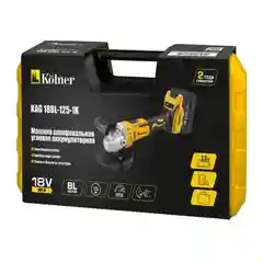 Машина углошлифовальная аккум.(УШМ) 18V UNI-M, BL, 125 мм, KOLNER KAG 18BL-125-1K