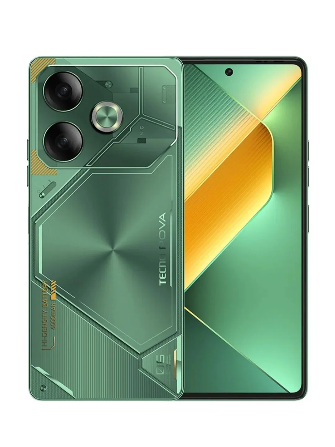 Зеленый смартфон Tecno LI7 POVA 6 256+12, 108Мп+AI/32Мп, 2 Sim, 4G, 6000mAh