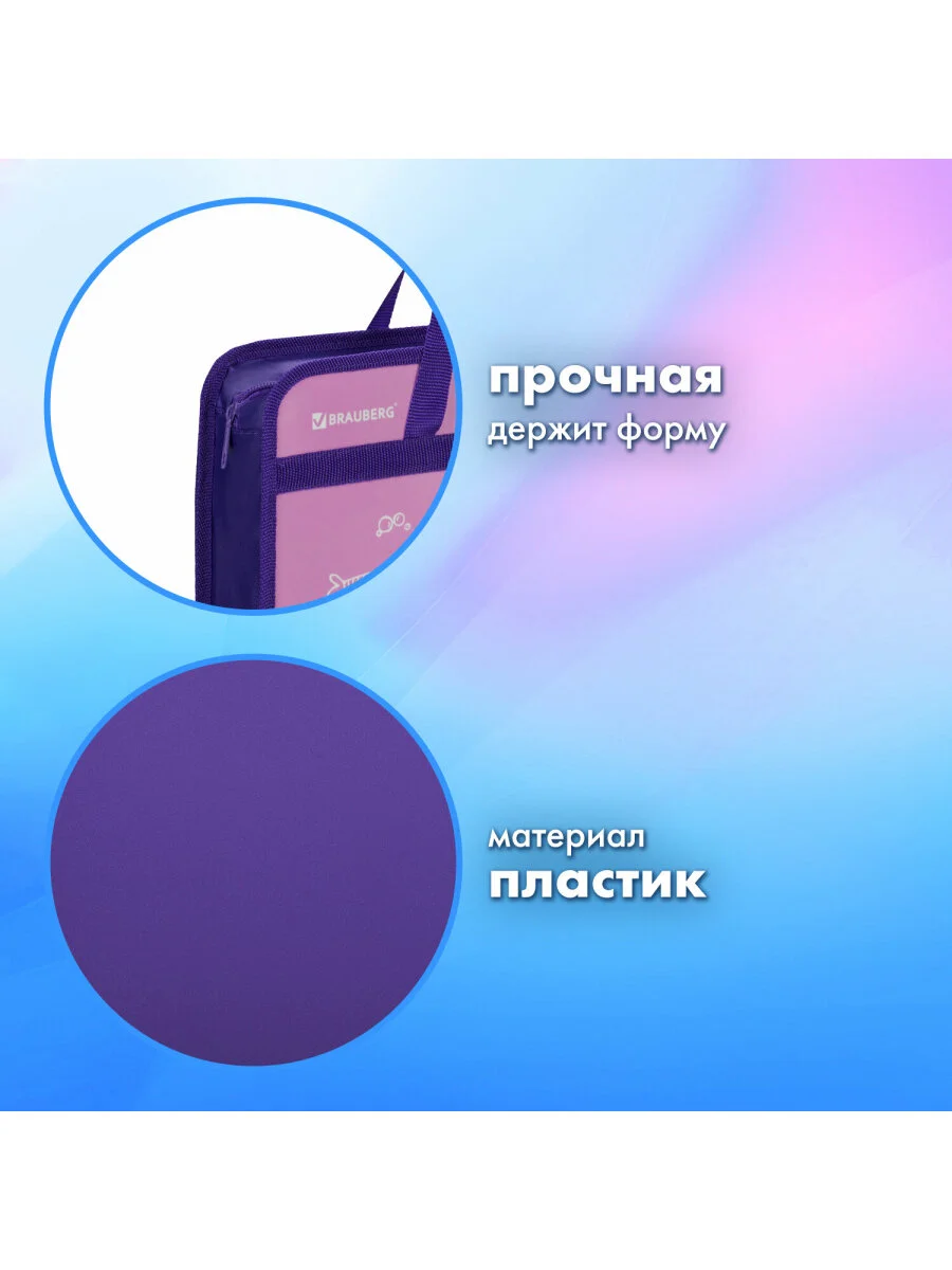 Папка-сумка портфель для документов, с ручками, на молнии Brauberg А4, 1 отделение, 270122