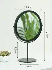 Черный зеркало настольное для макияжа, круглое зеркало для ванной