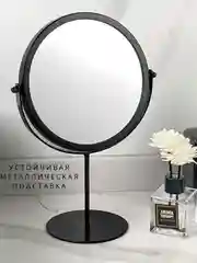 Черный зеркало настольное для макияжа, круглое зеркало для ванной