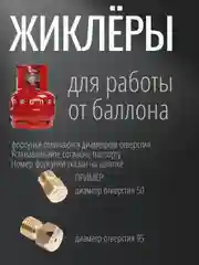 Жиклер на плиту Гефест с 2009 года выпуска, для сжиженного газа 5 шт.6х0.75