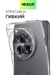 Прозрачный чехол для OnePlus 12 силиконовый BROSCORP матовый/прозрачный тонкий с защитой камер