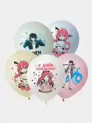 Розовый воздушные шары Душнила, Аниме, Кей Поп, Корейцы, BTS 5 шт, 12"/30 см, День Рождения