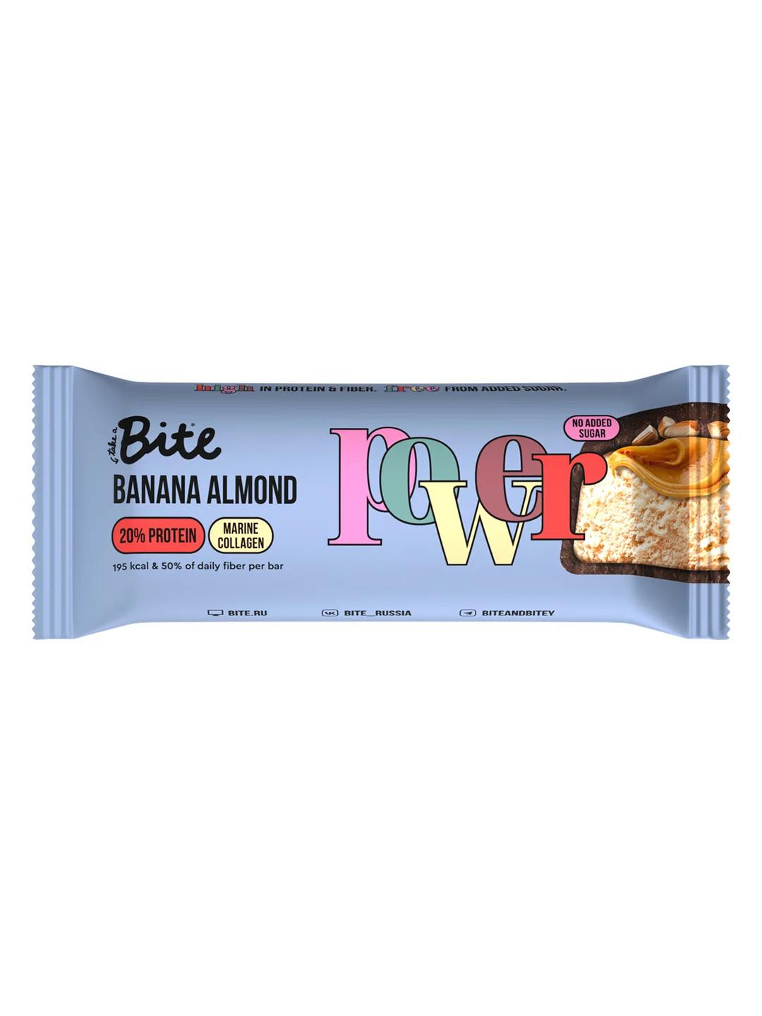 Батончик протеиновый Bite «Банан-миндаль», 50 гр